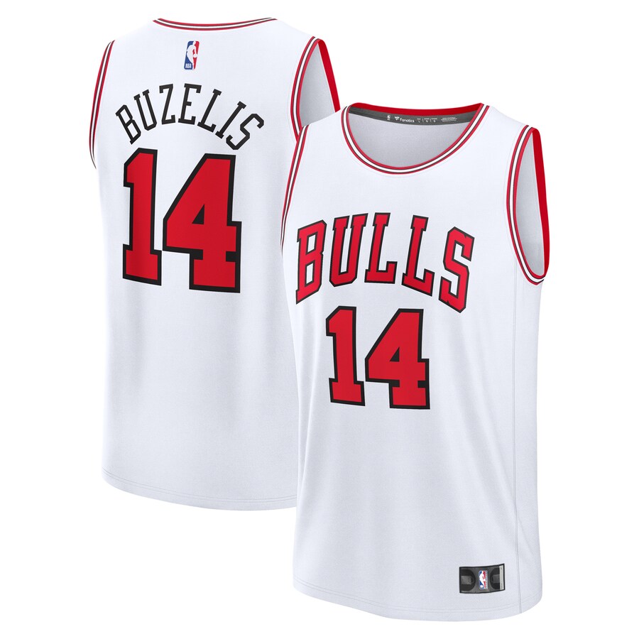 Men's Chicago Bulls Matas Buzelis Fanatics White Fast Break Replica Player Jersey - Association Edition - Puhuasuan