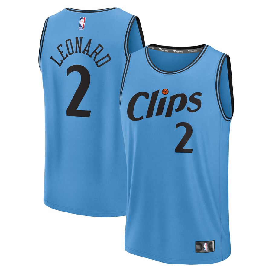 Men's LA Clippers Kawhi Leonard Fanatics Light Blue 2024/25 Fast Break Player Jersey - City Edition - Puhuasuan