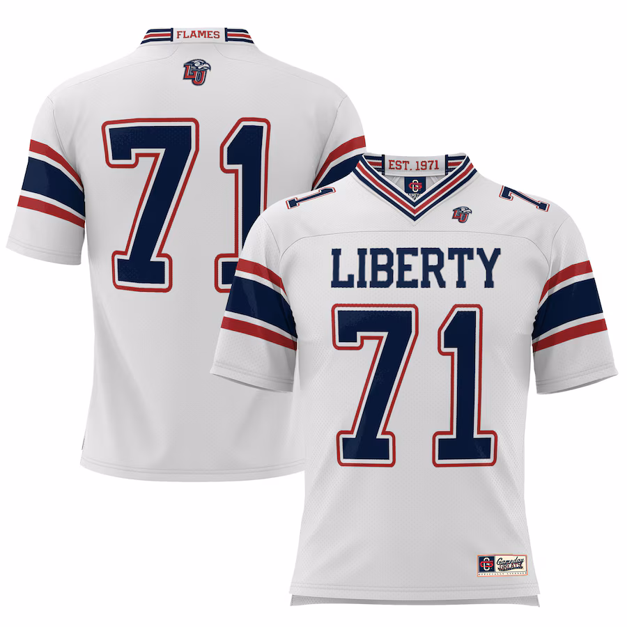 #71 Liberty Flames GameDay Greats Football Jersey �?White - Puhuasuan