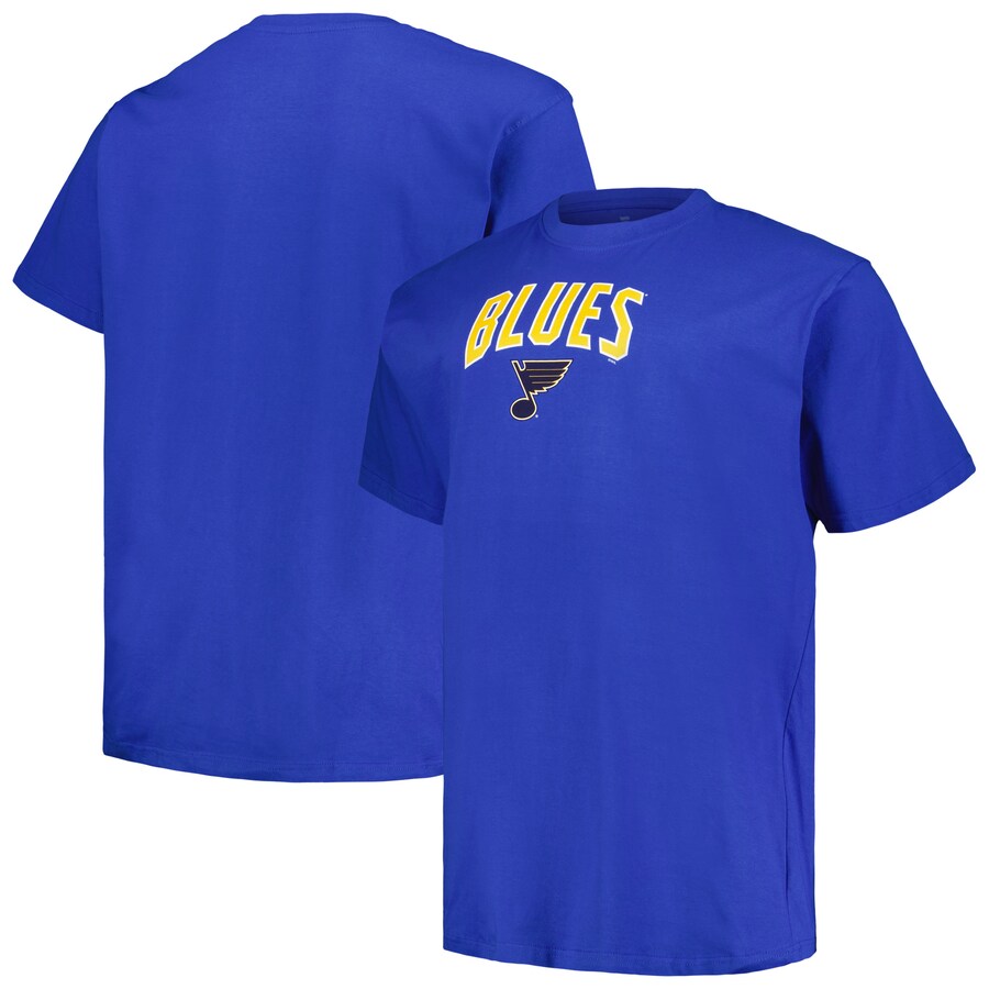 Men's St. Louis Blues Profile Blue Big & Tall Arch Over Logo T-Shirt - Puhuasuan