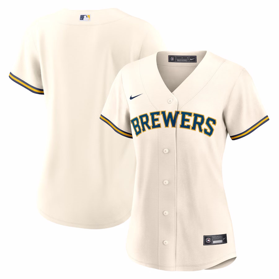 Women's Milwaukee Brewers Nike Cream Home Replica Team Jersey - Puhuasuan
