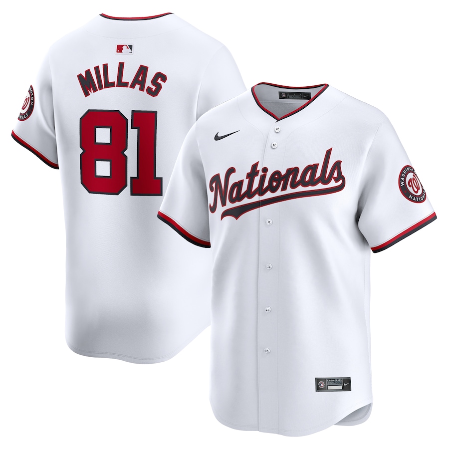 Men's Washington Nationals Drew Millas Nike White Home Limited Player Jersey - Puhuasuan