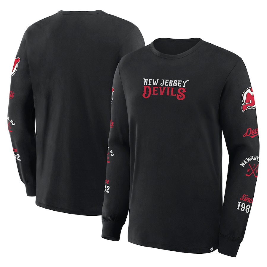 Men's New Jersey Devils Fanatics Black Boxed In Legacy Long Sleeve T-Shirt - Puhuasuan
