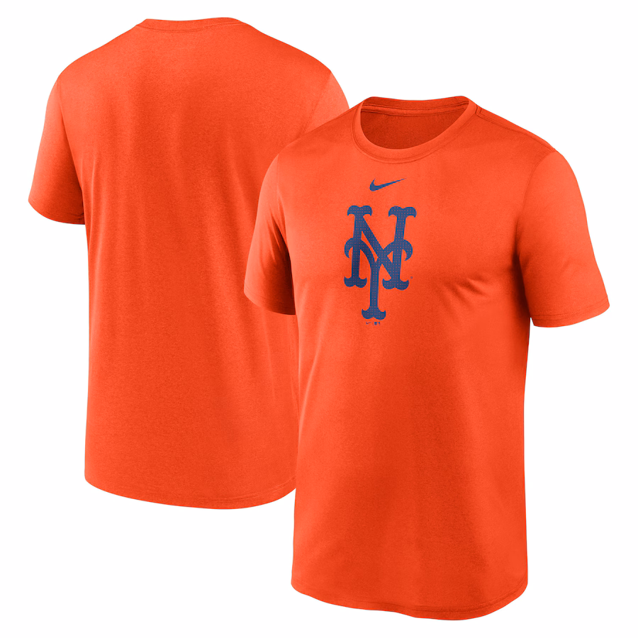 Men's New York Mets Nike Orange Legend Fuse Large Logo Performance T-Shirt - Puhuasuan