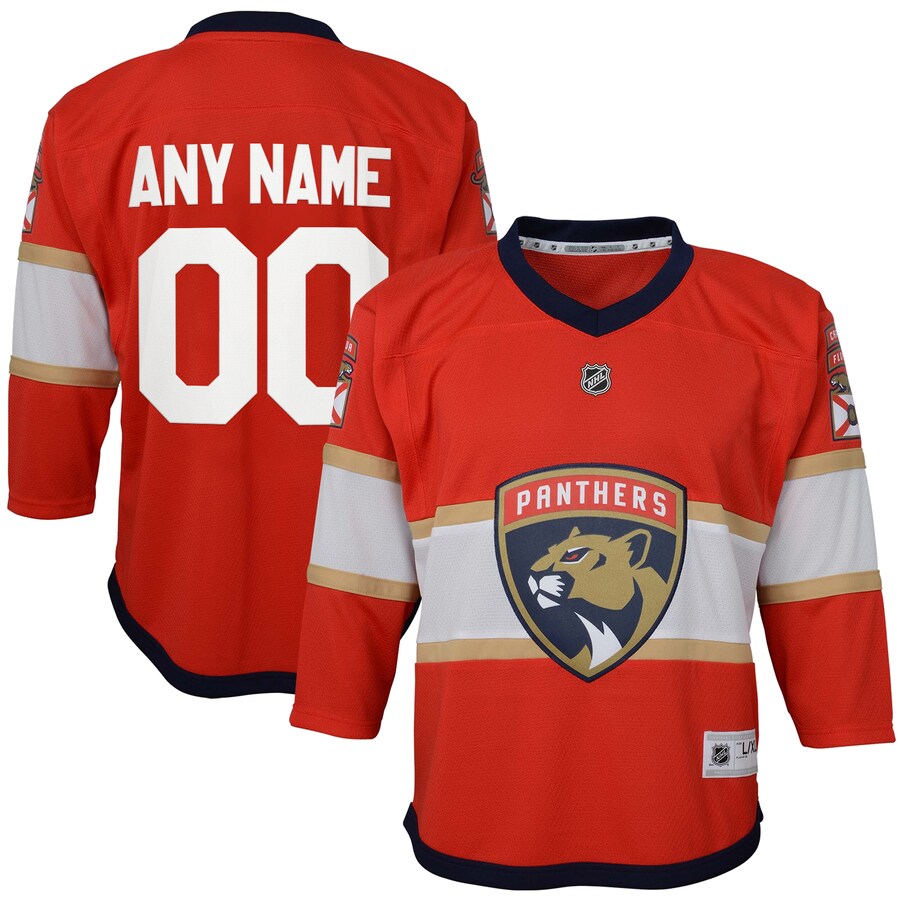 Youth Florida Panthers Red Home Replica Custom Jersey - Puhuasuan