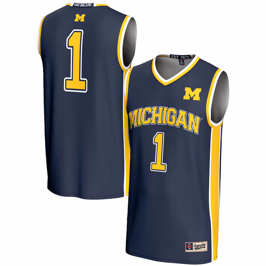Unisex GameDay Greats #1 Navy Michigan Wolverines Lightweight Basketball Jersey - Puhuasuan