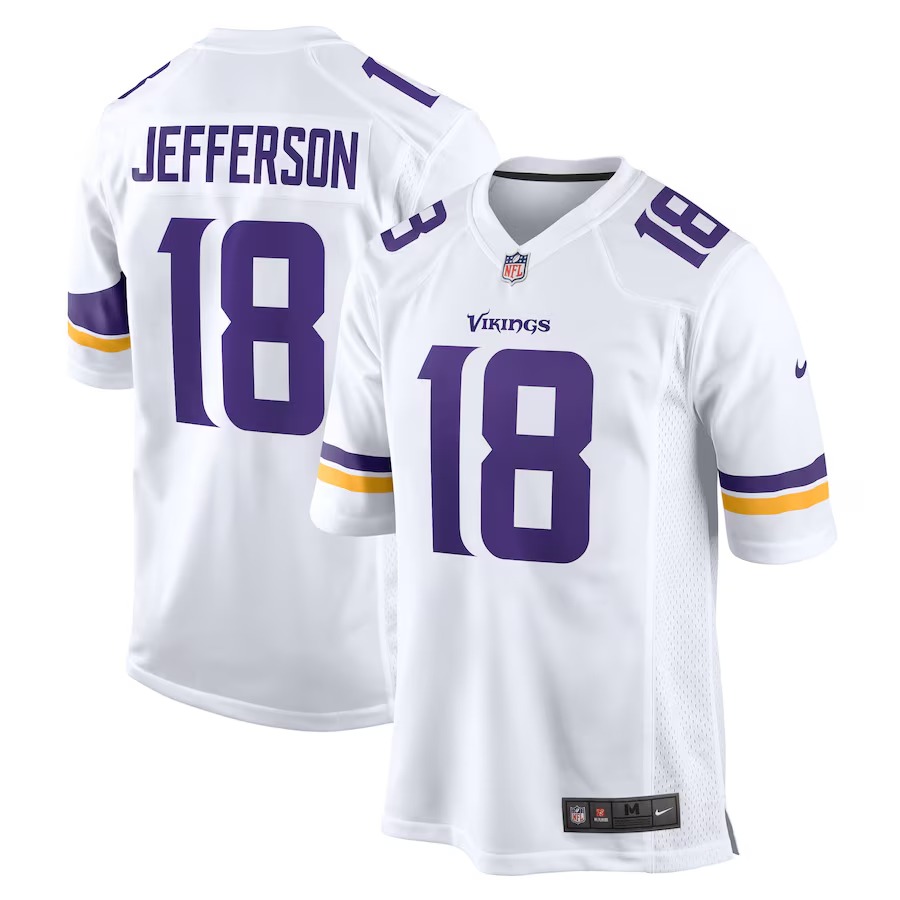 Men's Minnesota Vikings Justin Jefferson Nike White Game Player Jersey - Puhuasuan