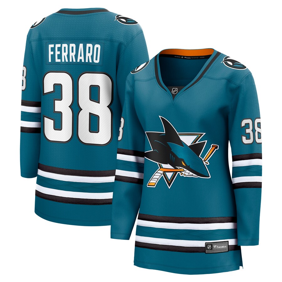 Women's San Jose Sharks Mario Ferraro Fanatics Branded Teal Home Breakaway Player Jersey - Puhuasuan
