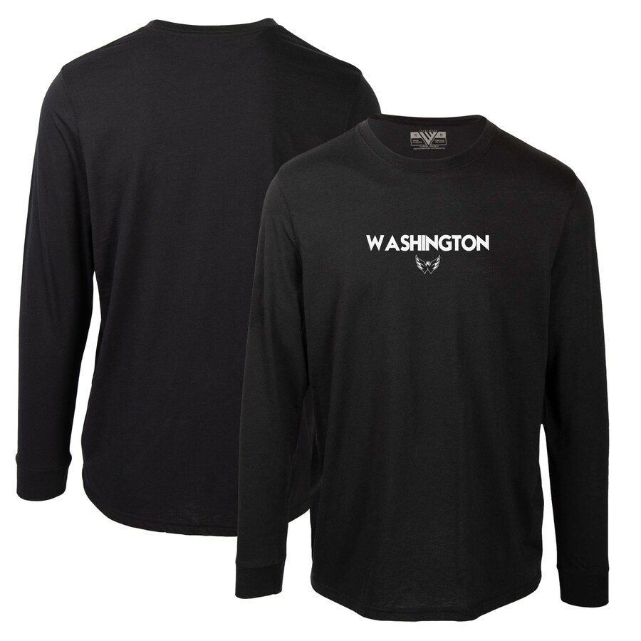 Men's Washington Capitals Levelwear Black Oscar City Capsule Long Sleeve T-Shirt - Puhuasuan