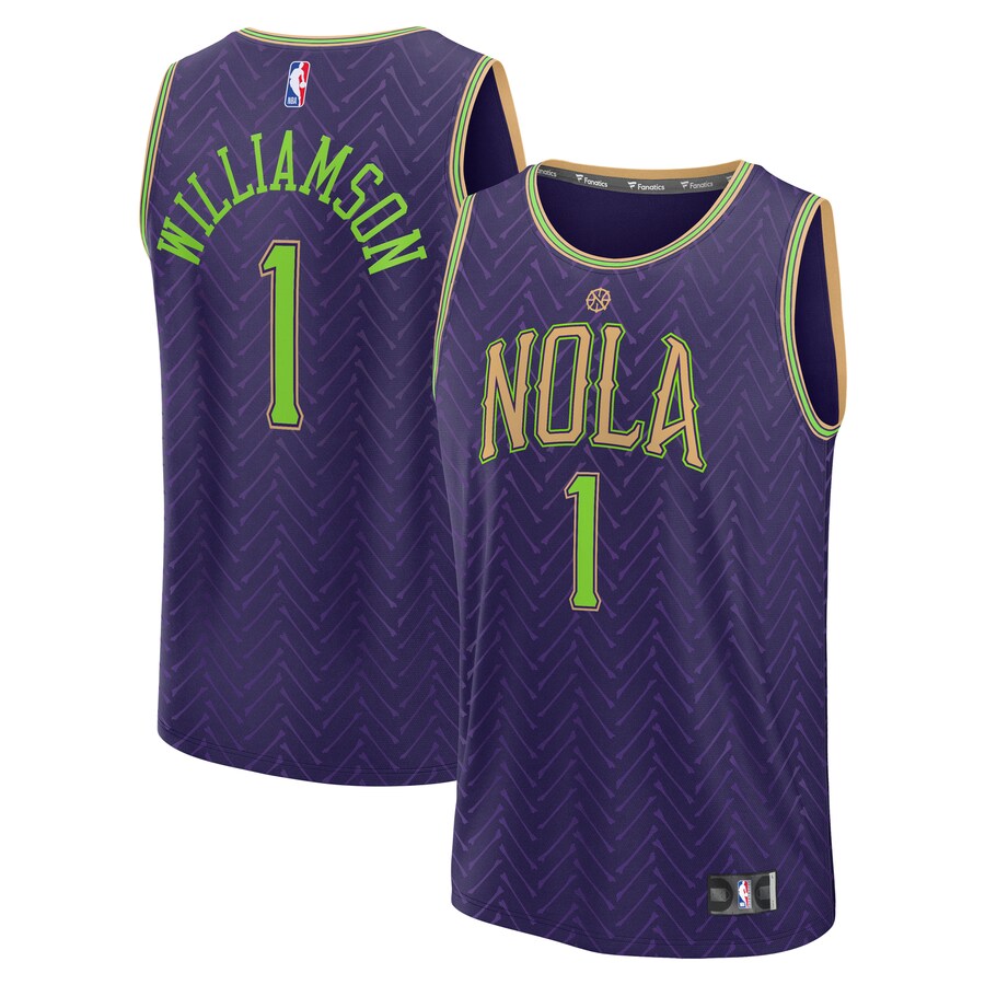 Men's New Orleans Pelicans Zion Williamson Fanatics Purple 2024/25 Fast Break Player Jersey - City Edition - Puhuasuan