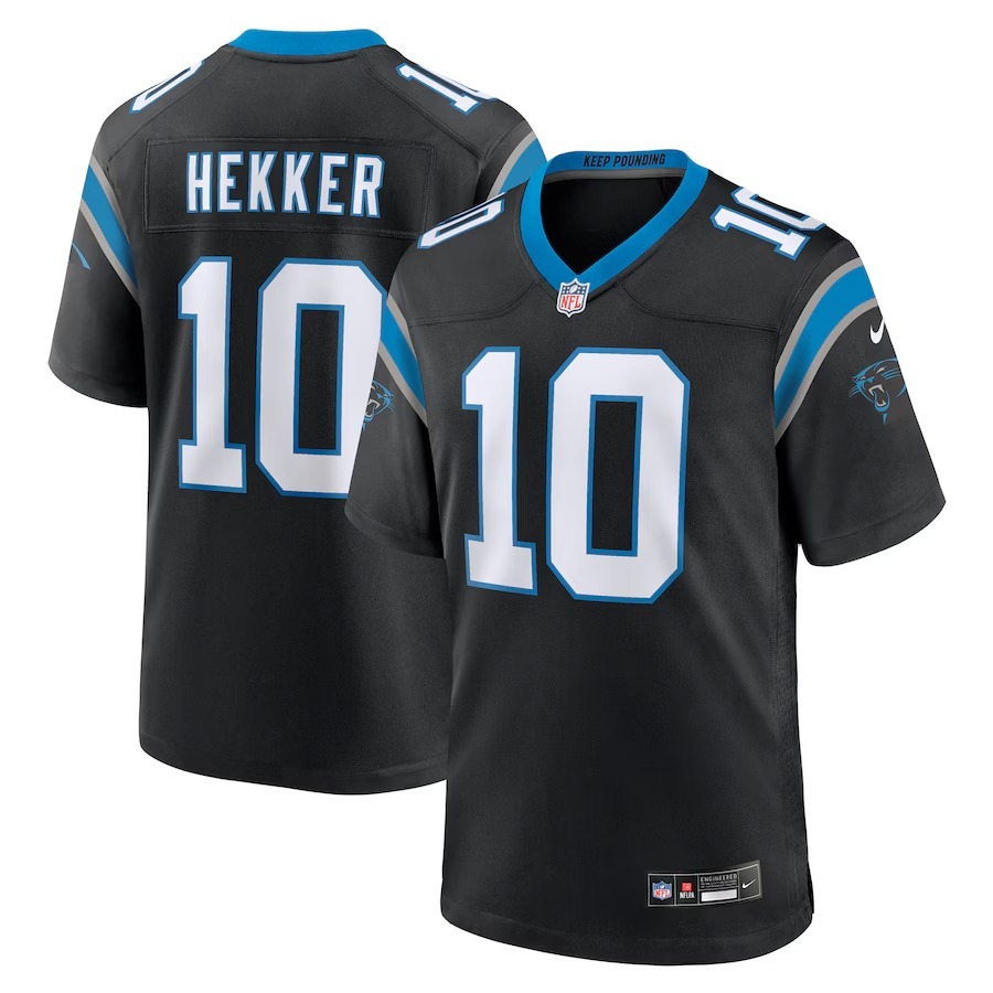 Men's Carolina Panthers Johnny Hekker Nike Black Team Game Jersey - Puhuasuan
