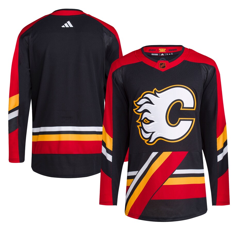 Men's Calgary Flames adidas Black Reverse Retro 2.0 Authentic Blank Jersey - Puhuasuan