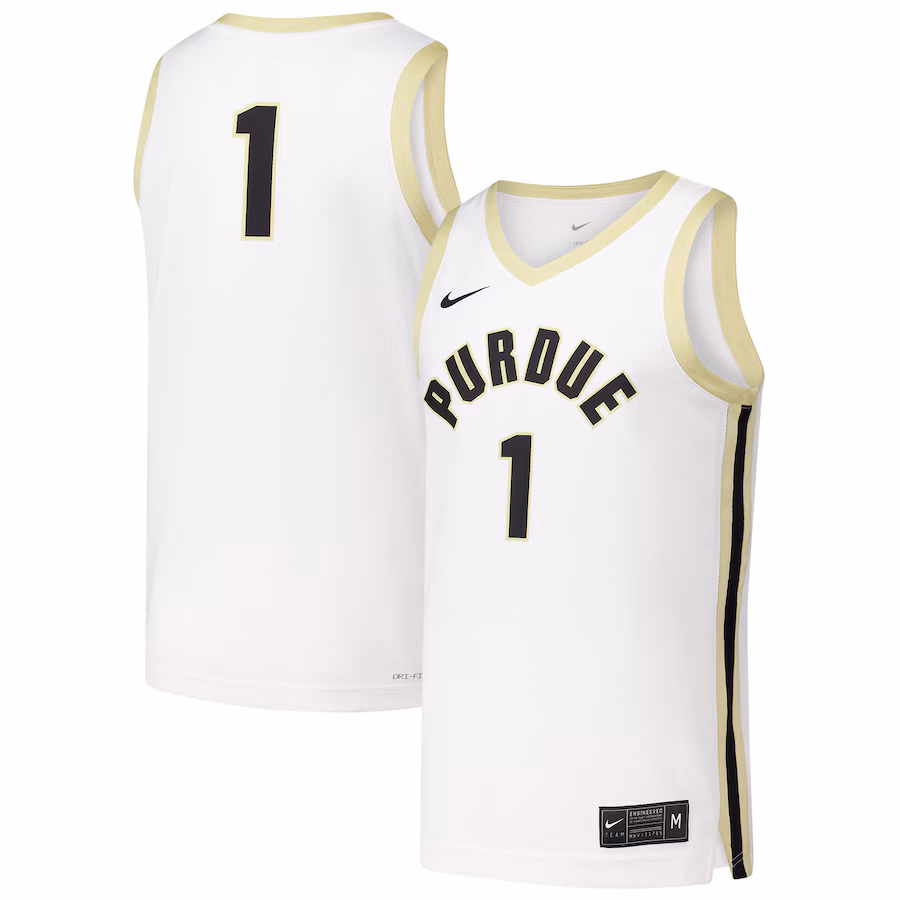 Men's Nike #1 White Purdue Boilermakers  Replica Basketball Jersey - Puhuasuan