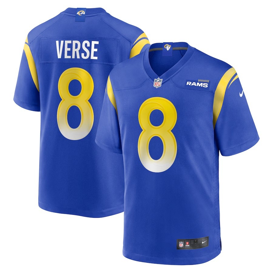 Men's Los Angeles Rams Jared Verse Nike Royal Player Game Jersey - Puhuasuan