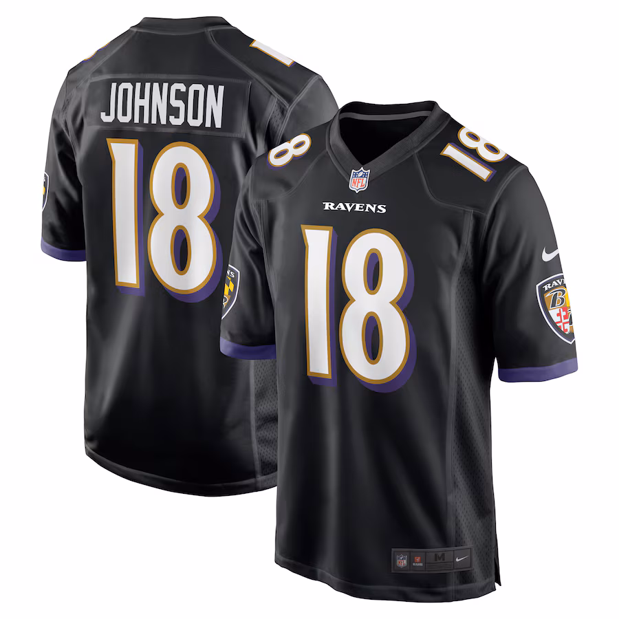 Men's Baltimore Ravens Diontae Johnson Nike Black Alternate Player Game Jersey - Puhuasuan