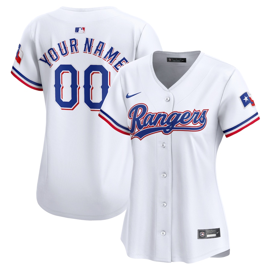 Women's Texas Rangers Nike White Home Limited Custom Jersey - Puhuasuan