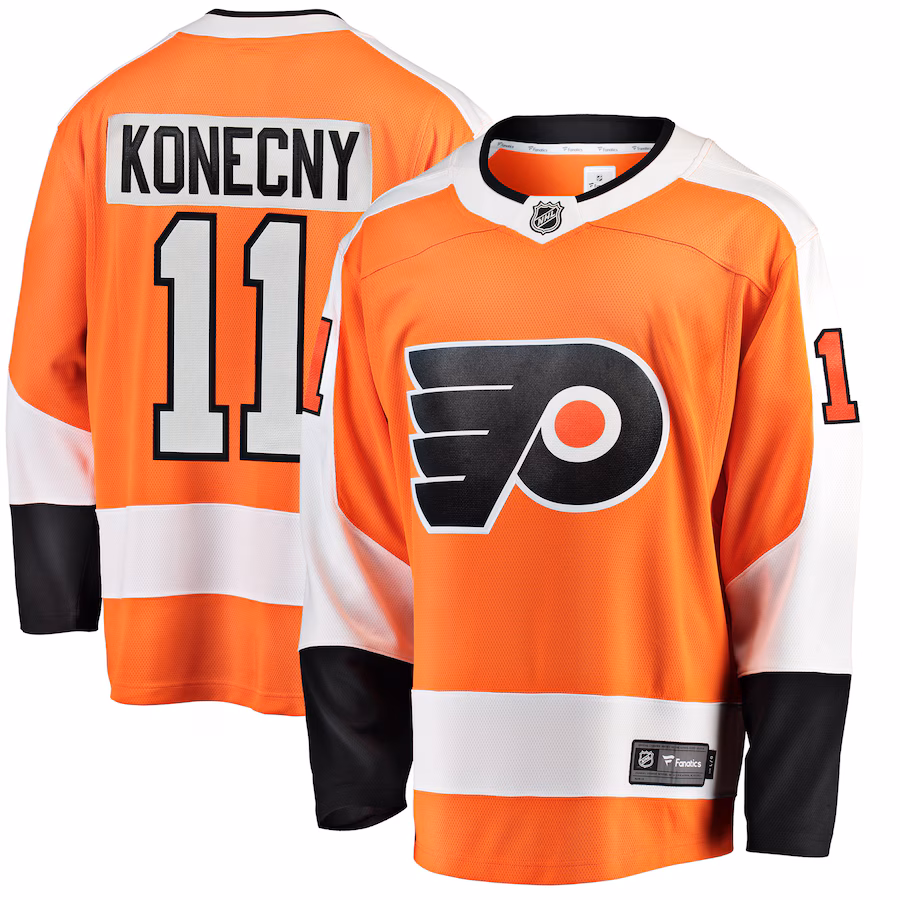 Men's Philadelphia Flyers Travis Konecny Fanatics Orange Breakaway Player Jersey - Puhuasuan