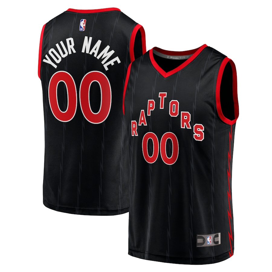 Men's Toronto Raptors Fanatics Black Fast Break Replica Custom Jersey - Statement Edition - Puhuasuan