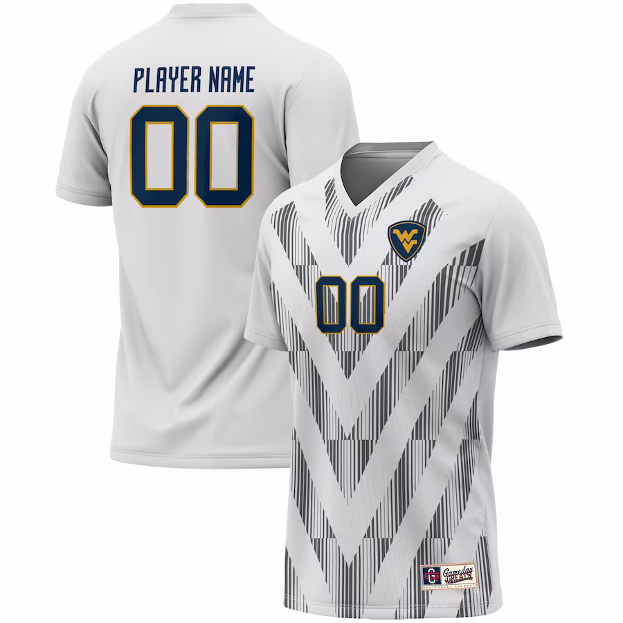 West Virginia Mountaineers GameDay Greats Youth Pick-A-Player NIL Lightweight Soccer Jersey - White - Puhuasuan