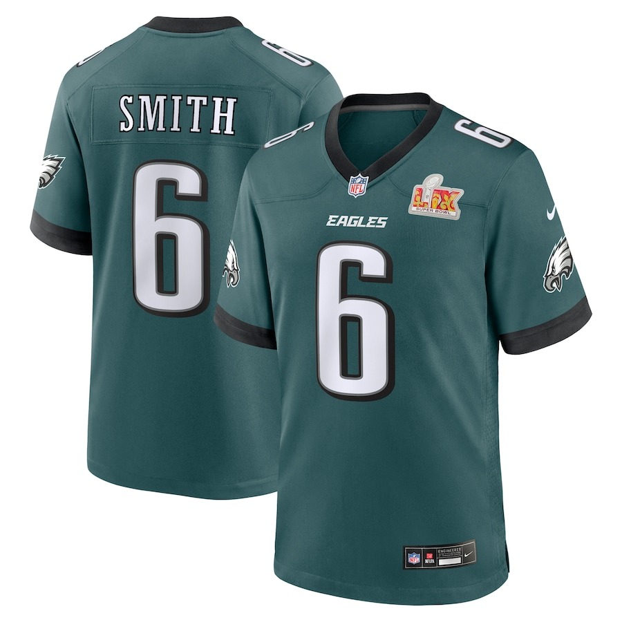 Men's Philadelphia Eagles DeVonta Smith Nike Midnight Green Super Bowl LIX Game Player Jersey - Puhuasuan