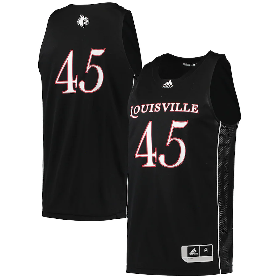 #45 Louisville Cardinals adidas Swingman Basketball Jersey - Black - Puhuasuan
