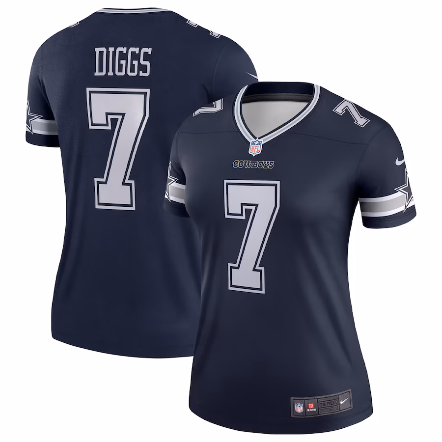 Women's Dallas Cowboys Trevon Diggs Nike Navy Legend Player Performance Top - Puhuasuan