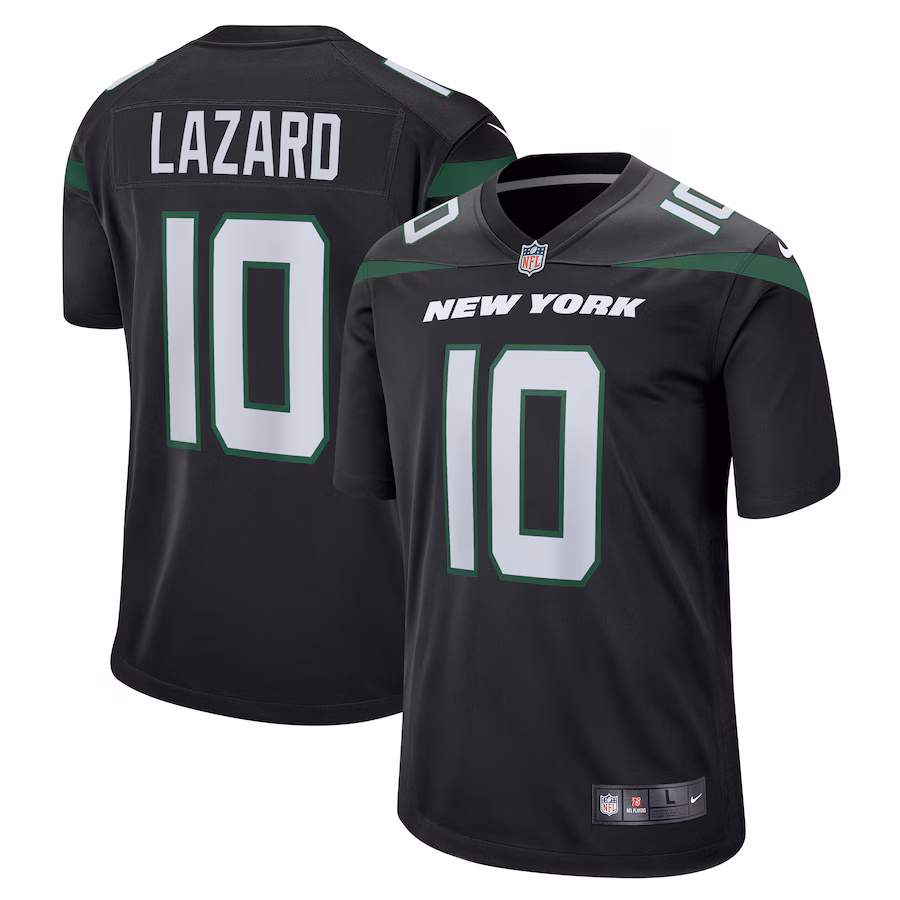 Men's New York Jets Allen Lazard Nike Stealth Black Alternate Game Jersey - Puhuasuan