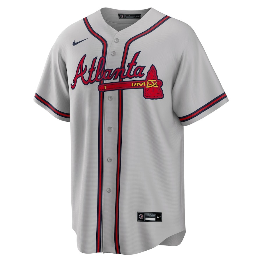 Men's Atlanta Braves  Nike Gray Away Limited Custom Jersey - Puhuasuan