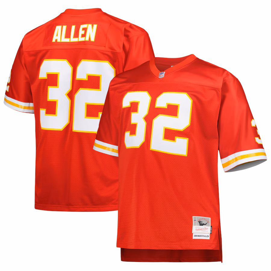 Men's Kansas City Chiefs Marcus Allen Mitchell & Ness Red Big & Tall 1994 Retired Player Replica Jersey - Puhuasuan