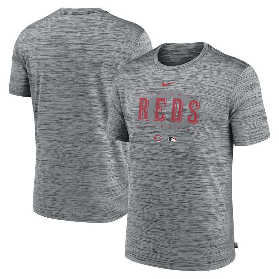 Men's Cincinnati Reds Nike Heather Gray Authentic Collection Velocity Performance Practice T-Shirt - Puhuasuan