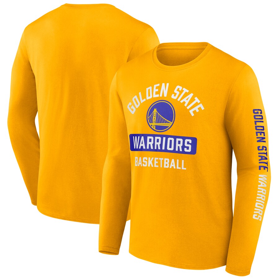 Men's Golden State Warriors  Fanatics Gold Long Sleeve T-Shirt - Puhuasuan