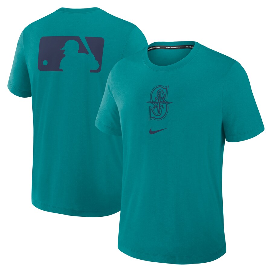Men's Seattle Mariners Nike Aqua Authentic Collection Early Work Tri-Blend Performance T-Shirt - Puhuasuan