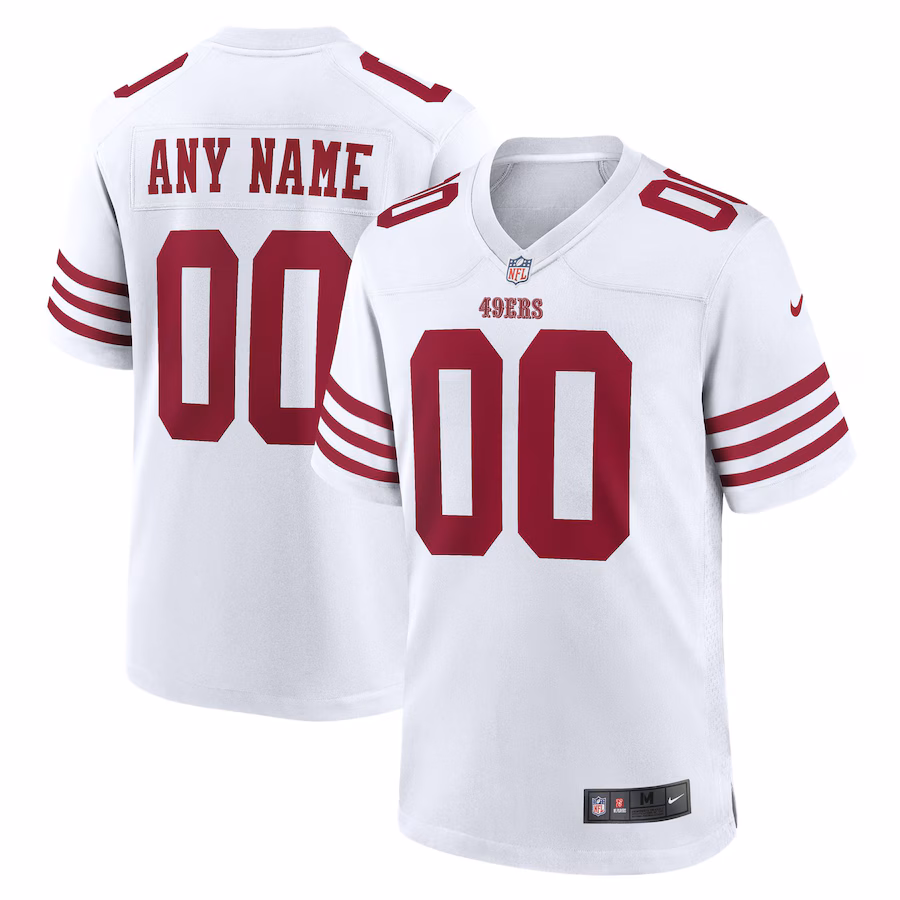 Youth San Francisco 49ers Nike White Game Custom Jersey - Puhuasuan