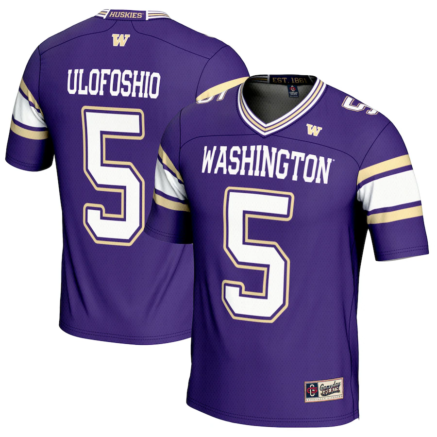 Edefuan Ulofoshio Washington Huskies GameDay Greats Youth NIL Player Football Jersey - Purple - Puhuasuan