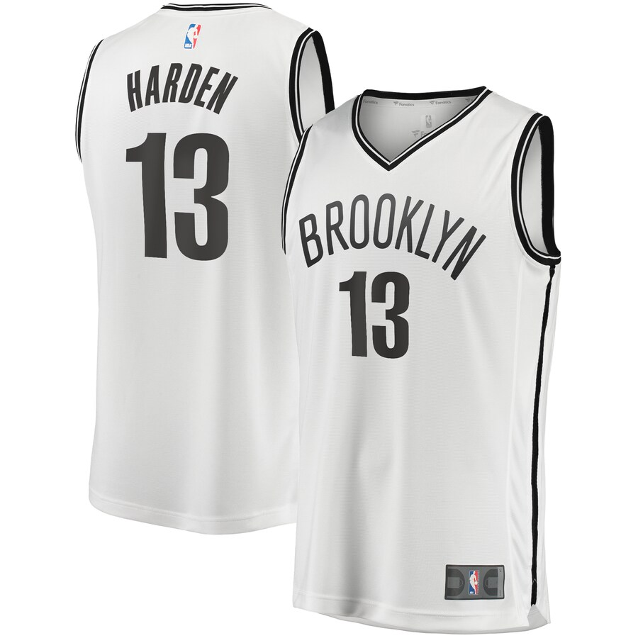 Men's Brooklyn Nets James Harden Fanatics White Fast Break Replica Jersey - Association Edition - Puhuasuan