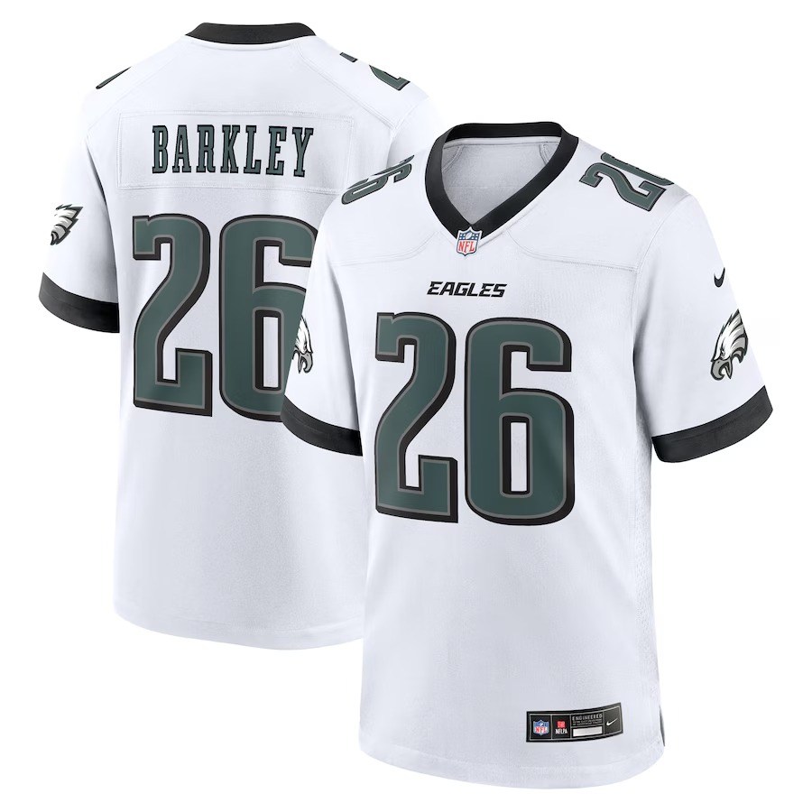 Men's Philadelphia Eagles Saquon Barkley Nike  White White Game Jersey - Puhuasuan
