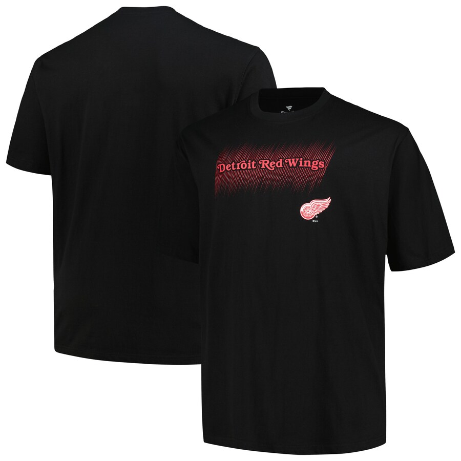 Men's Detroit Red Wings Fanatics Black Big & Tall Wordmark T-Shirt - Puhuasuan