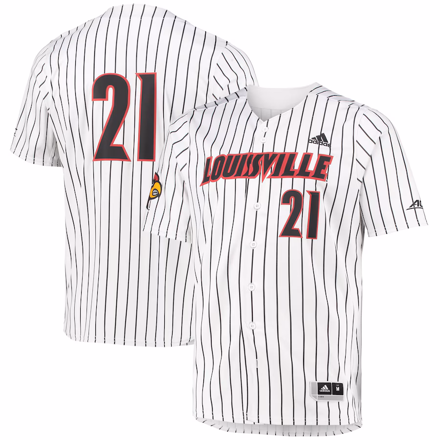 Men's adidas White Louisville Cardinals Replica Baseball Jersey - Puhuasuan