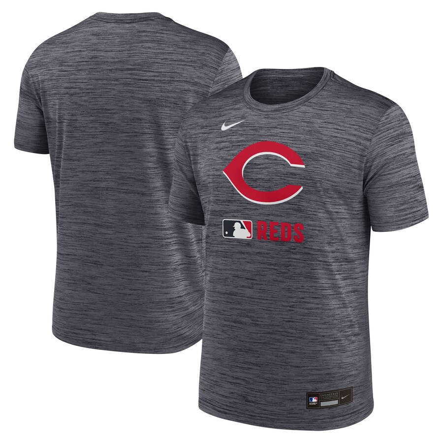 Men's Cincinnati Reds Nike Black Authentic Collection Velocity Performance Practice T-Shirt - Puhuasuan