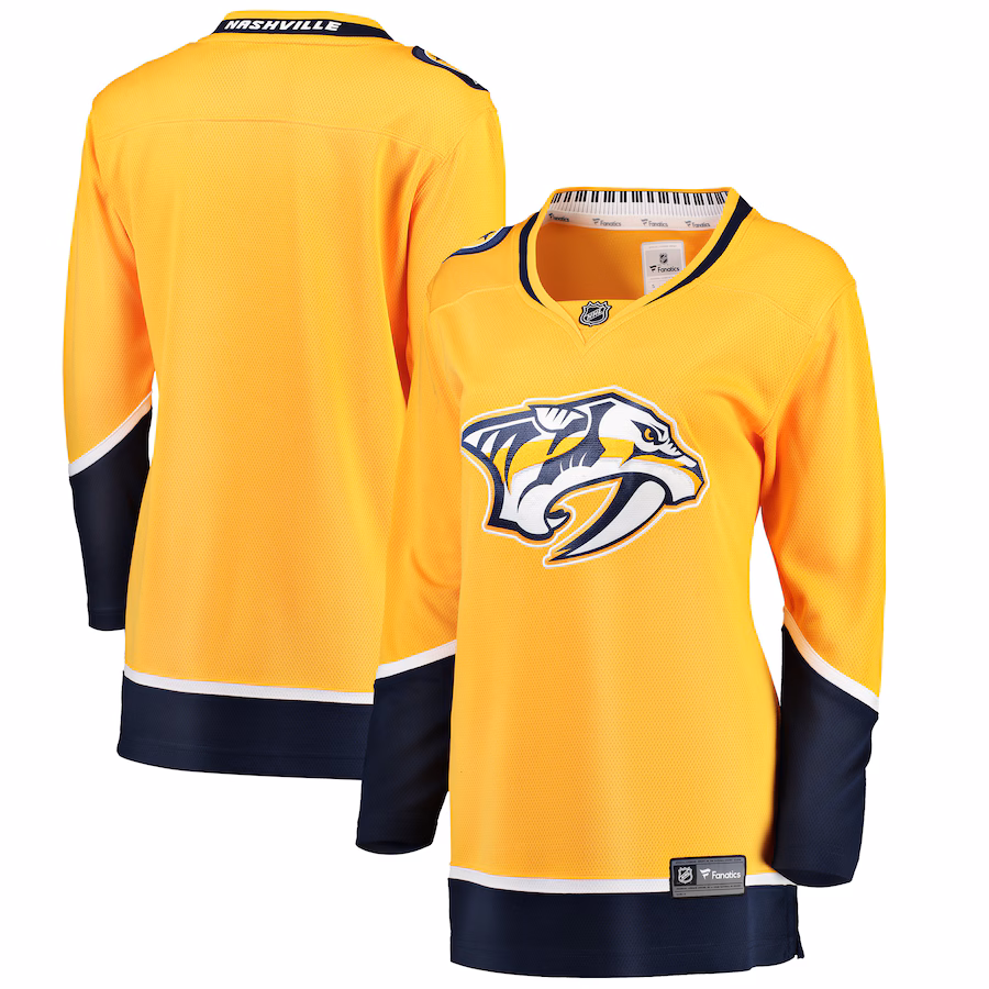 Women's Nashville Predators Fanatics Yellow Breakaway Home Jersey - Puhuasuan