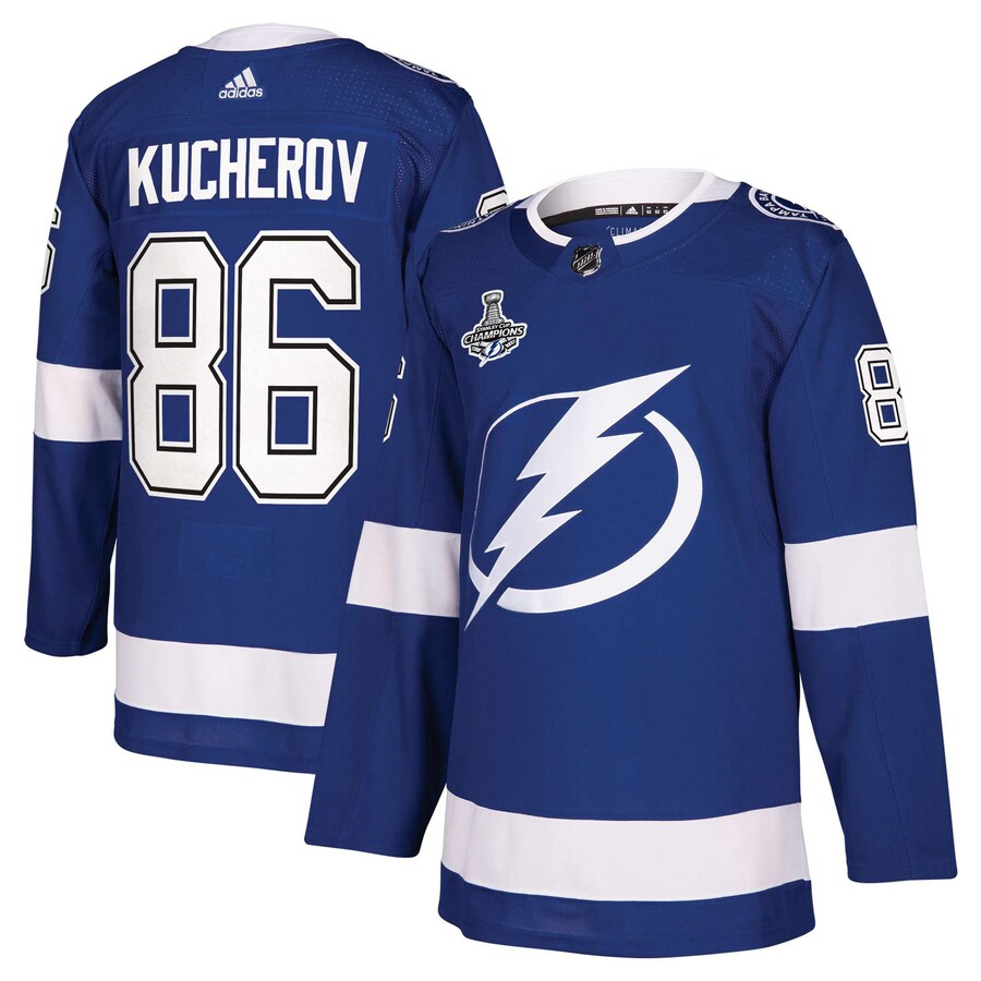 Men's Tampa Bay Lightning Nikita Kucherov adidas Blue 2021 Stanley Cup Champions Authentic Player Jersey - Puhuasuan