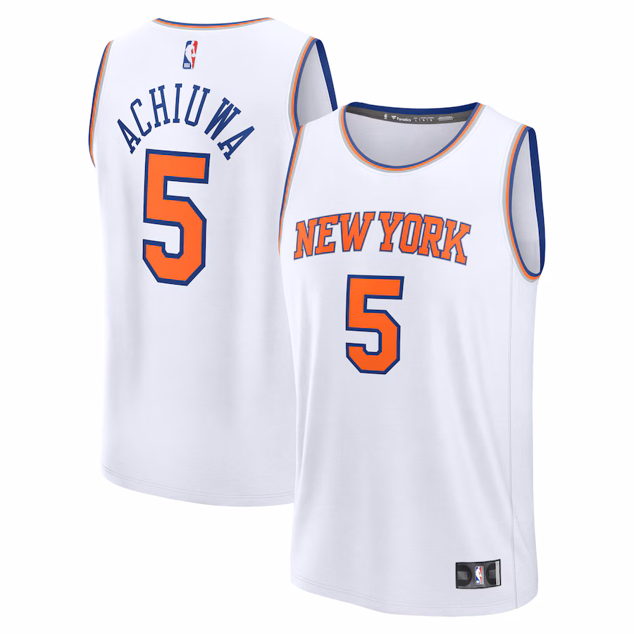 Men's New York Knicks Precious Achiuwa Fanatics White Fast Break Player Jersey - Association Edition - Puhuasuan