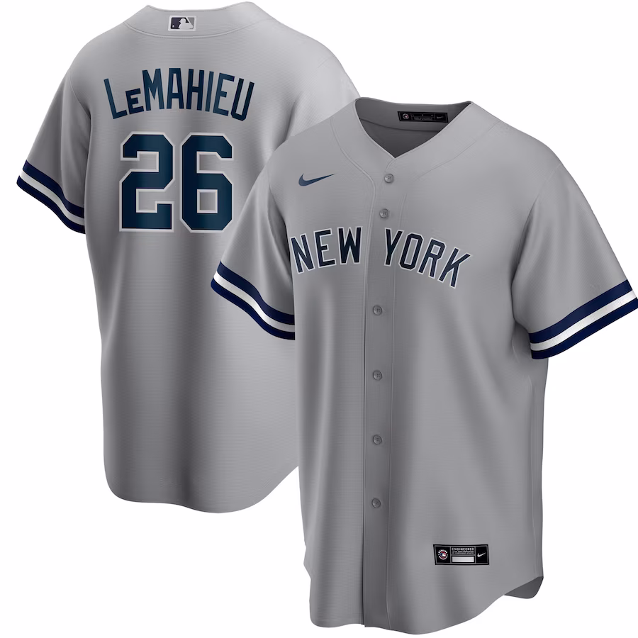 Men's New York Yankees DJ LeMahieu Nike Gray Road Replica Player Jersey - Puhuasuan