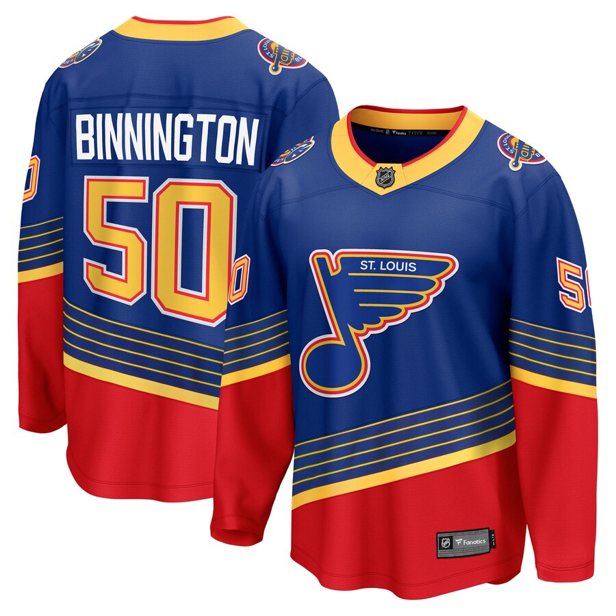 Men's St. Louis Blues Jordan Binnington Fanatics Royal Alternate Premier Breakaway Player Jersey - Puhuasuan
