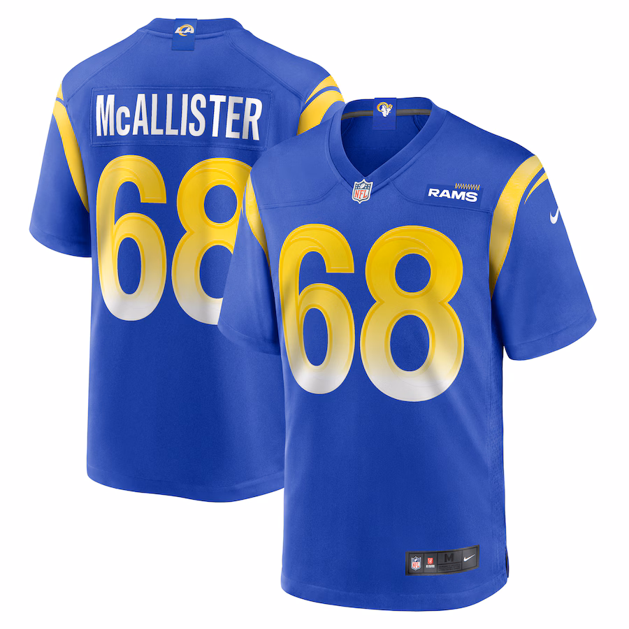 Men's Los Angeles Rams Mike McAllister Nike Royal Home Game Jersey - Puhuasuan