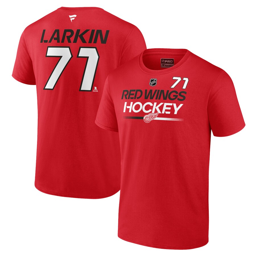 Men's Detroit Red Wings Dylan Larkin Fanatics Red Authentic Pro Prime Name & Number T-Shirt - Puhuasuan
