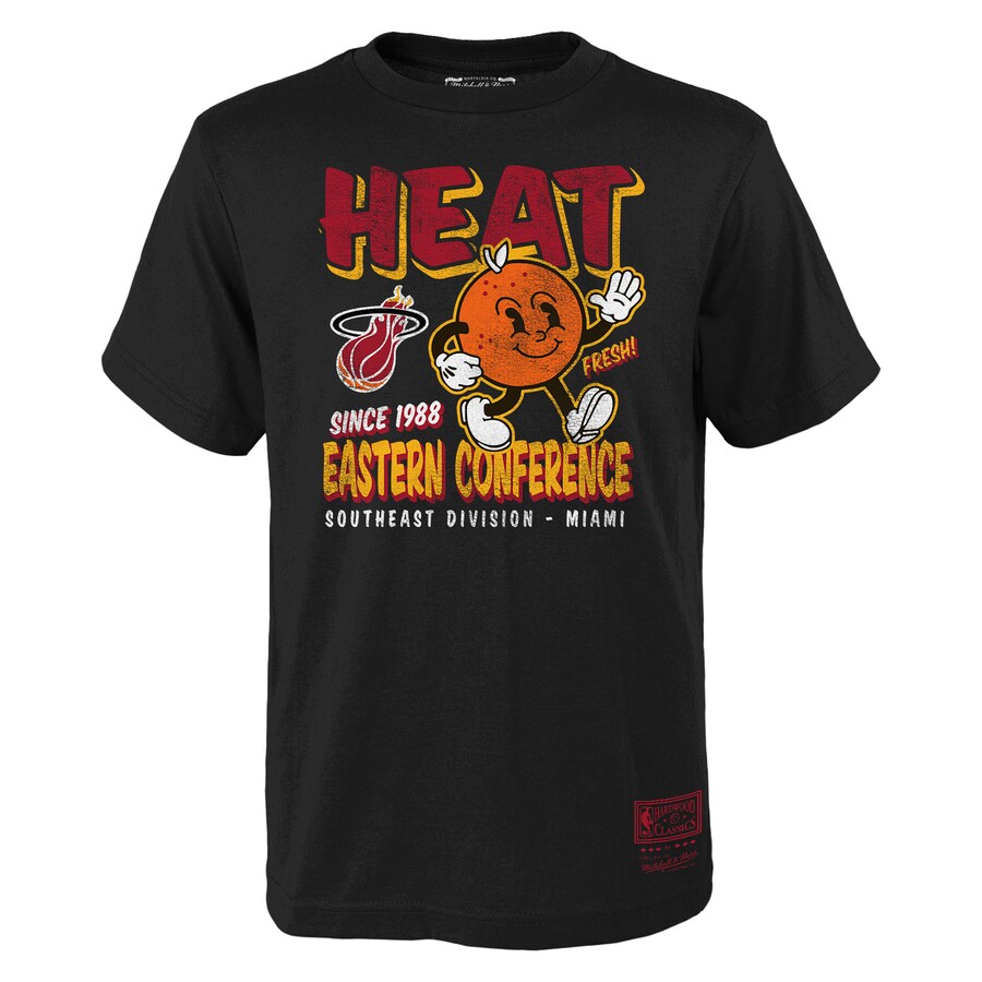 Youth Miami Heat Mitchell & Ness Black Concession Food Character T-Shirt - Puhuasuan