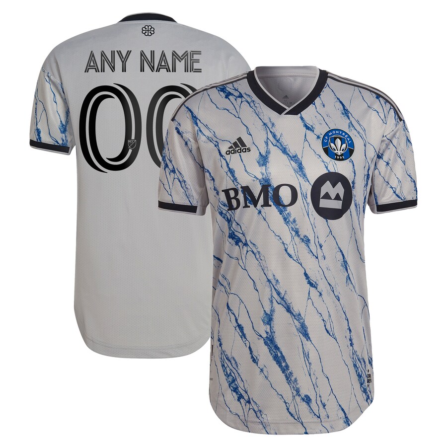 Men's CF Montreal adidas Gray 2023 Secondary Authentic Custom Jersey - Puhuasuan
