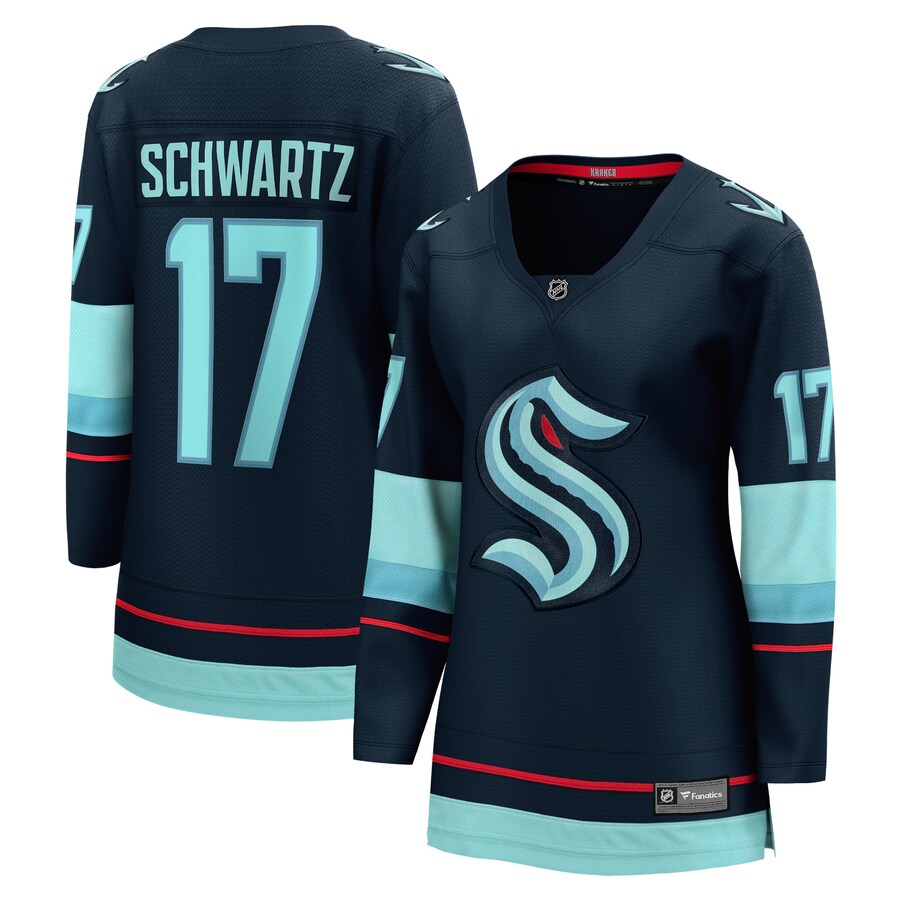 Women's Seattle Kraken Jaden Schwartz Fanatics Branded Navy Home Breakaway Player Jersey - Puhuasuan