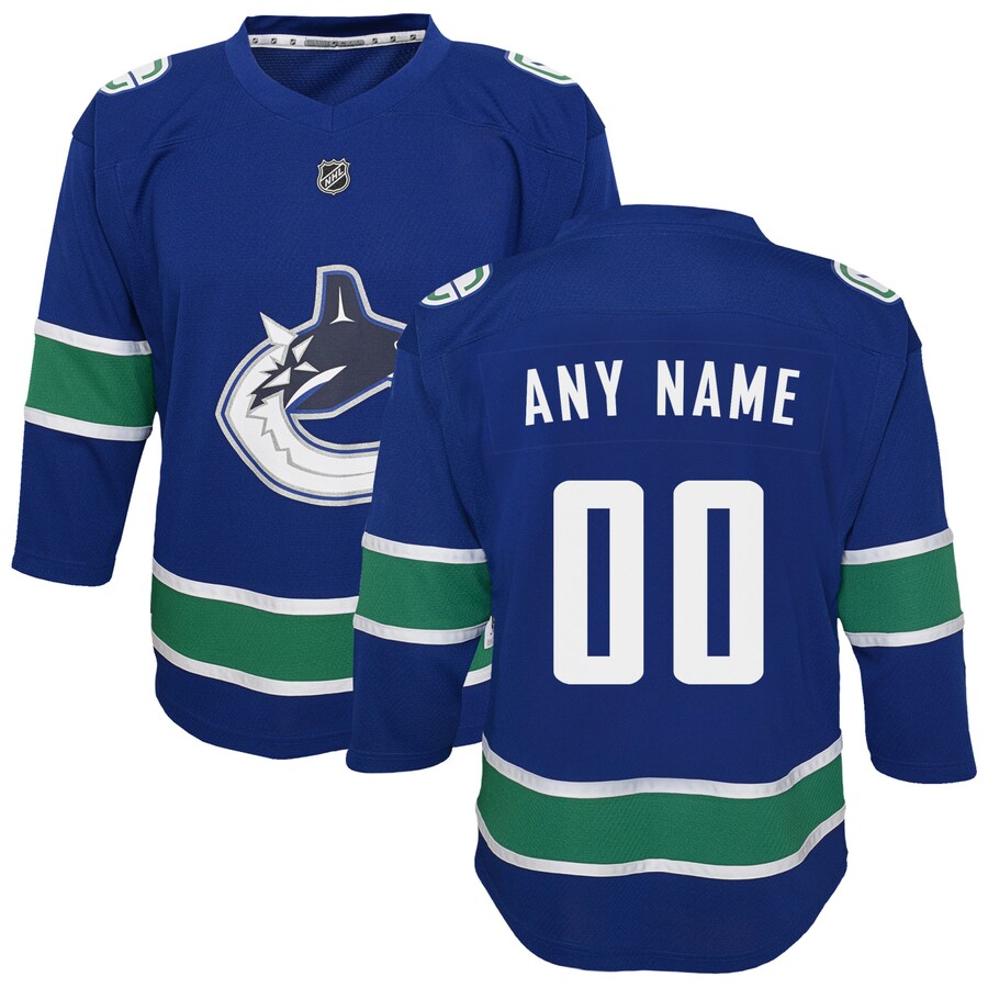 Youth Vancouver Canucks Blue Replica Custom Jersey - Puhuasuan